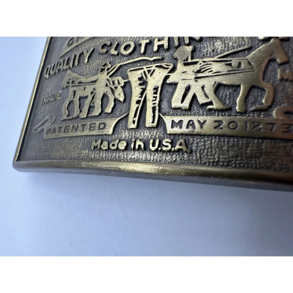 Levi Strauss & Co Brass‎ Belt Buckle Original 1970's Made In USA Vintage